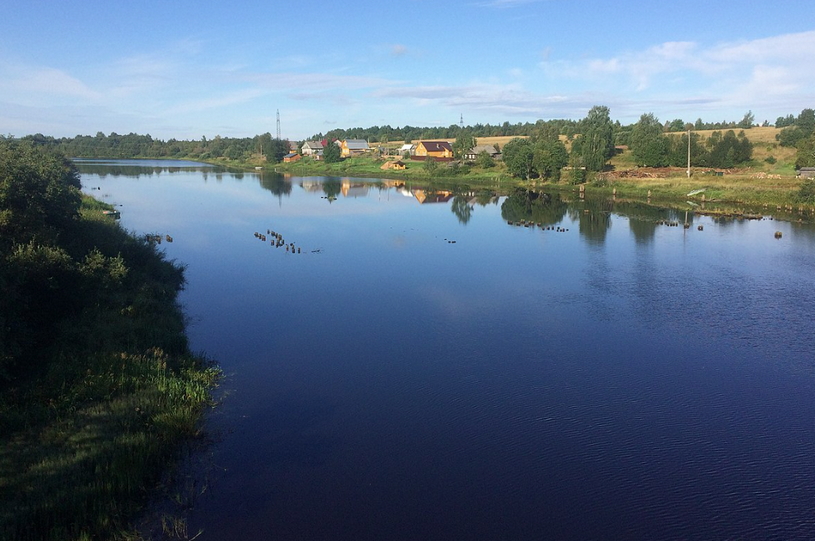 Крупная река летом в Вологодской области