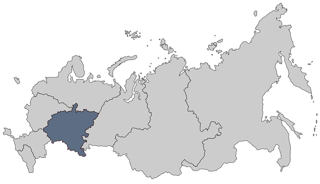 Приволжский федеральный округ на карте России