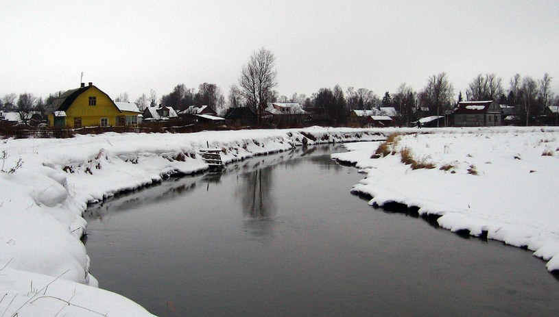 Гатчинский район зимой, река, снег