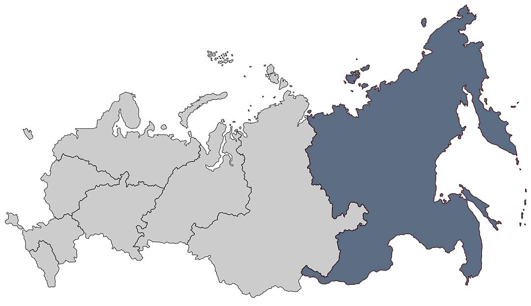 Дальневосточный федеральный округ на карте России