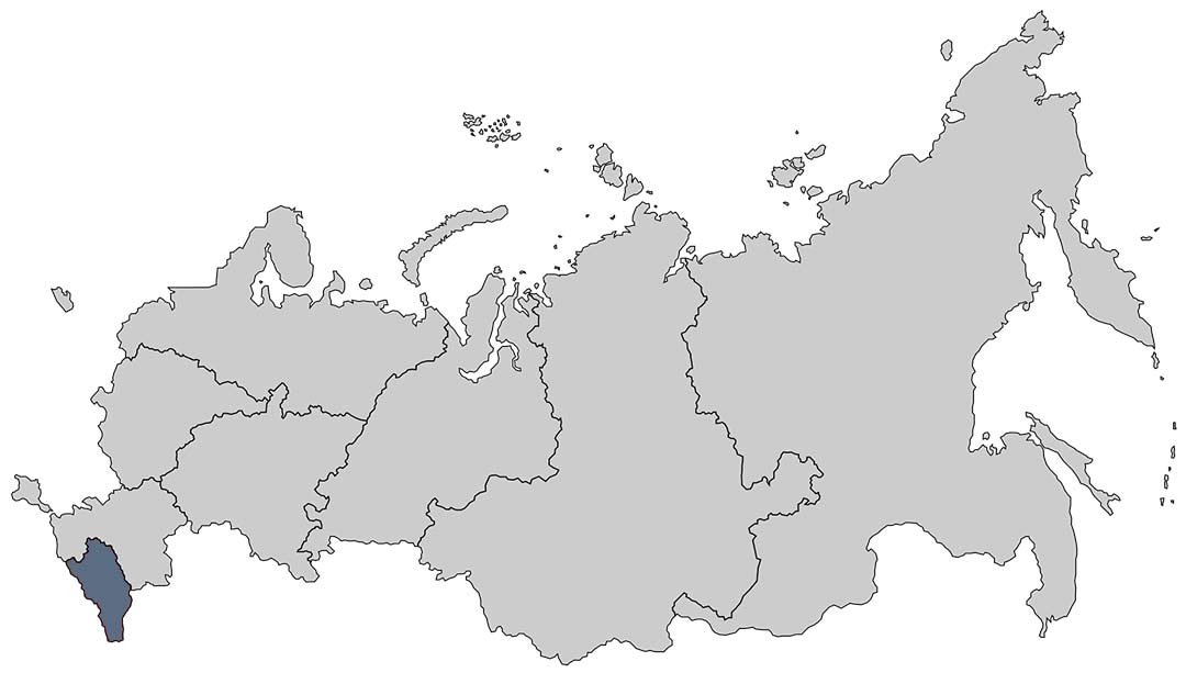 Северо-Кавказский федеральный округ на карте России
